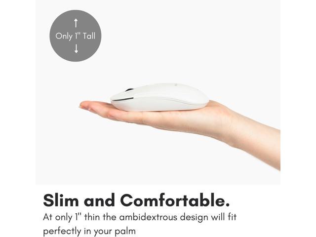 Macally Wireless Bluetooth Mouse for Mac, MacBook Pro/Air, iPad, and PC - Quiet Click and Comfortable Compatible Apple Mouse Wireless -...