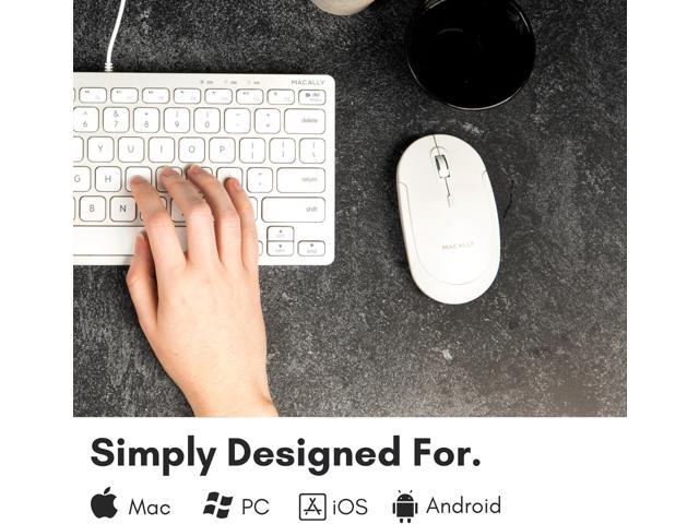Macally Wireless Bluetooth Mouse for Mac, MacBook Pro/Air, iPad, and PC - Quiet Click and Comfortable Compatible Apple Mouse Wireless -...