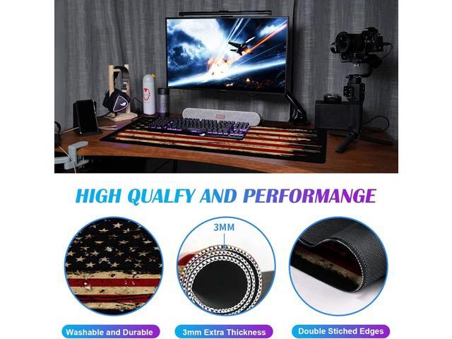 Large Extended Gaming Mouse Pad with Stitched Edges, Non-Slip Waterproof Rubber Base Mouse Pad for Office, Computer, Keyboard, Laptop and Home Desk...