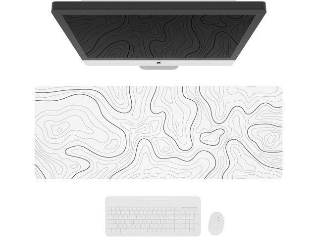 Ovenbird Large Gaming Mouse Pad with Stitched Edges, Minimalist Topographic Map Desk Mat, Extended XL Mousepad with Anti-Slip Base, Cool Desk Pad...