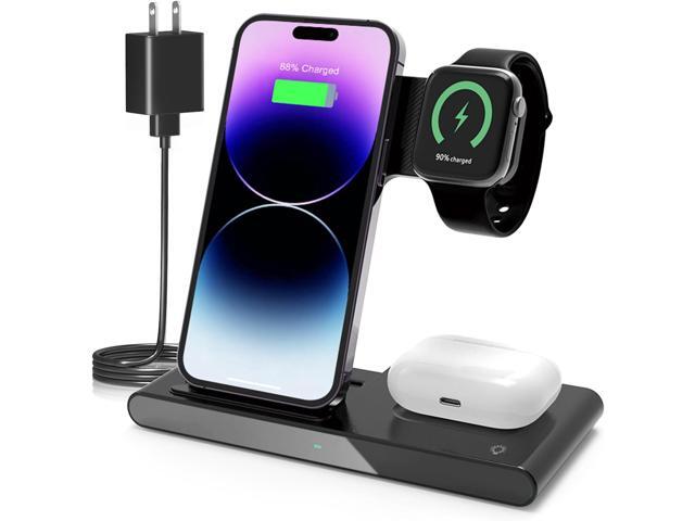 Wireless Charger iPhone Charging Station: 3 in 1 Charger Stand Multiple Devices for Apple - iPhone 15 14 Pro Max 13 12 11 - Watch 9 8 7 6 5 4 3 2...