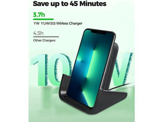 Wireless Charger YUWISS Wireless Charging Stand Cordless Charger 10/7.5/5W Compatible with iPhone 14 13 12/12 /11Pro Max/XR/XS Max/XS/X/8/8Plus...