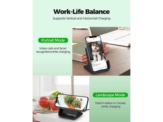 Wireless Charger YUWISS Wireless Charging Stand Cordless Charger 10/7.5/5W Compatible with iPhone 14 13 12/12 /11Pro Max/XR/XS Max/XS/X/8/8Plus...