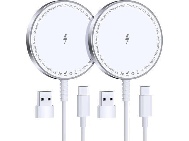 Magnetic Wireless Charger for iPhone: Mag Safe Charger Fast Charging Pad 2 Pack Compatible with iPhone 15 14 13 12 Pro Max Plus & Airpods 2 3 Pro...