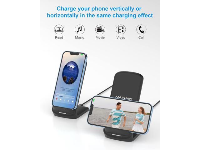 NANAMI Upgraded Fast Wireless Charger,Qi-Certified Wireless Charging Stand Compatible Samsung Galaxy S24/S23/S22/S21/S20/S10/S9/Note 20 Ultra/10/9...