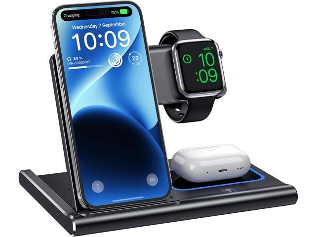 Wireless Charging Station, 3 in 1 Charging Station for Apple Devices, Wireless Charger for iPhone 15 14 13 12 11 Pro & Max Series, AirPods Pro/3/2,...