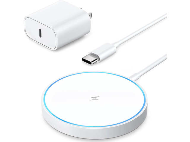 Magnetic Wireless Charger Mag Safe Charging Pad for iPhone 17/16/15/14/13 20W Type-C Adapter, Fast LED Charging for iPhone 17/17 Pro Max/16/15/15...