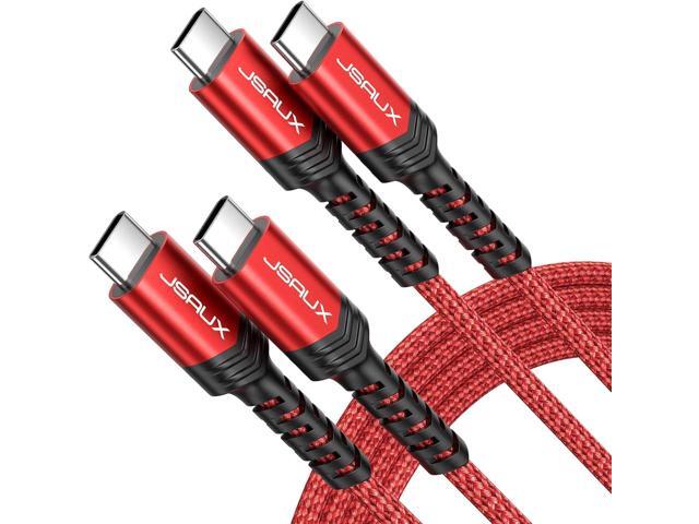 JSAUX 100W USB C to USB C Cable (2-Pack, 3.3ft), USBC Type C Charge Cord 5A Fast Charging Compatible with Nintendo Switch 2 iPhone 16 Pro Max...