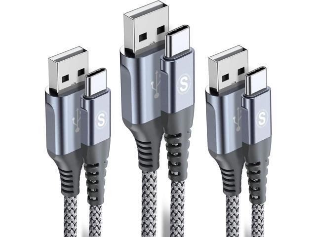 sweguard USB Type C Charger Cable [3-Pack,10ft+6.6ft+3.3ft] iPhone 15 Charger Nylon Braided Cord for iPhone 15 Pro Max Samsung Galaxy S23 S22 S21...