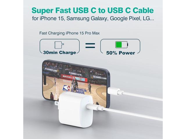 IFEART 2 Pack 3.3ft/1m USB C to USB C Cable for iPhone 16 15 Pro Max Plus, iPad Pro 13 12.9 11 inch, iPad Air 5 4, Mini 6, MacBook Air MacBook Pro...