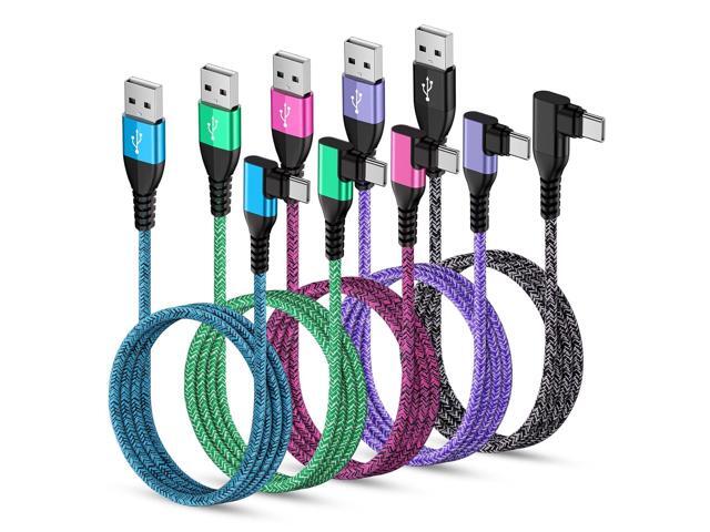 USB C Power Cord 3.1A Samsung C Type Fast Charging Cable Right Angle 90 Degree 5Pack 6ft Android Phone Charger Charge for Samsung Galaxy S25 Ultra...