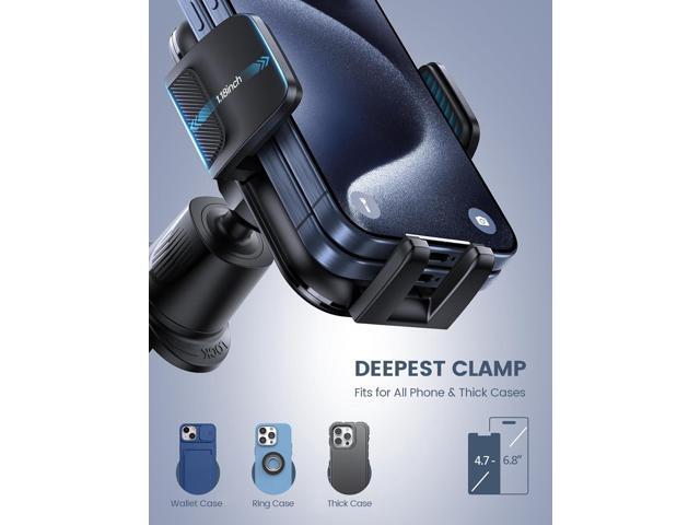 Lamicall 2025 Wider Clamp & Metal Hook Car Phone Holder Vent [Thick Cases Friendly] Phone Holders for Your Car Mount Automobile Hands Free Cradle...