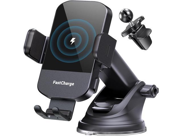 CHGeek Wireless Car Charger, 15W Fast Charging Auto Clamping Car Charger Phone Mount Phone Holder fit for iPhone 16 15 14 13 12 Pro Max 11 XR XS,...