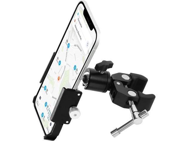 Phone Holder with Clamp for Golf Cart, All Metal Universal Phone Holder Handlebar Mount Clamp for Golf, Stroller, Bicycle, Bike, Wheelchair