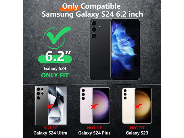 Red2Fire for Samsung Galaxy S24 Case, with 2Pcs [Tempered Glass Screen Protector+Camera Protector][Military Grade Shockproof] Heavy Duty Full Body...