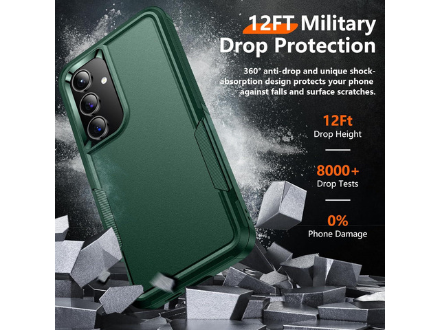 Red2Fire for Samsung Galaxy S24 Case, with 2Pcs [Tempered Glass Screen Protector+Camera Protector][Military Grade Shockproof] Heavy Duty Full Body...