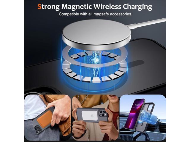 Anuck for iPhone 13 Pro Max Case Magnetic Phone Case [Compatible with MagSafe] Soft TPU Bumper Hard Translucent Matte Back Slim Fit Shockproof...