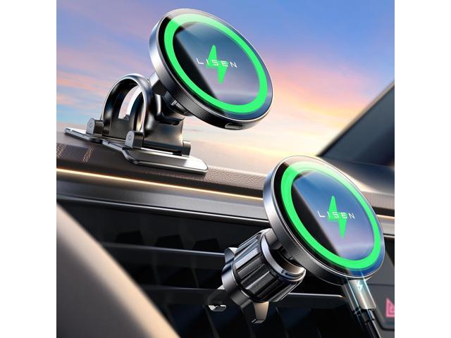 LISEN for 15W MagSafe Car Mount Charger,iPhone Magnetic Wireless Car Charger for iPhone 16 Pro Max Accessories,Car Phone Holder For iPhone 16e 15...