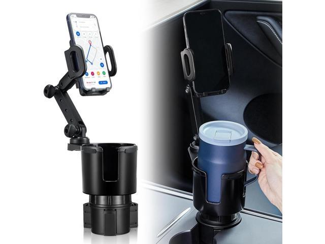 This Hill Car Cup Holder Expander Adjustable Base with Phone Mount 360° Rotation Cup Holder Cell Phone Holder for Car Compatible with iPhone All...