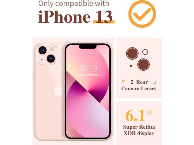 Designed for iPhone 13 Case 6.1 Inch, with Tempered Glass Screen Protector + Camera Lens Protector Clear Flower Soft & Flexible Shockproof Floral...