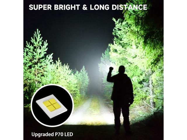 Rechargeable Flashlights High Lumens, Powerful Tactical Flashlights, 5 Modes LED Flashlight Adjustable, Brightest Flashlight Waterproof, Handheld...