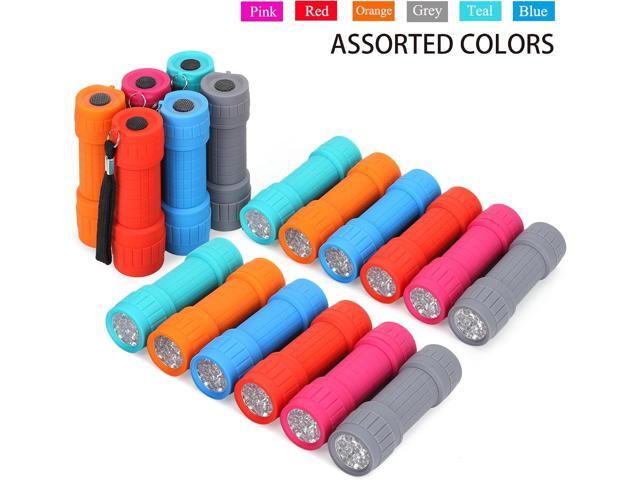 FASTPRO 18-Pack, 9-LED Mini Flashlight Set, AAA Batteries are Included and Pre-Installed, Perfect for Class Teaching, Camping, Wedding Favor
