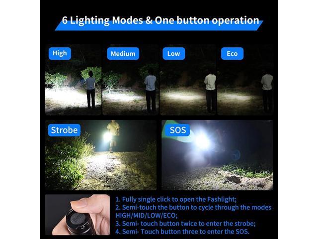 WUBEN C3 Flashlight 1200 High Lumens Rechargeable Flashlights 6 Modes Super Bright IP68 LED Tactical Flashlight for Camping, Home, Emergency,...