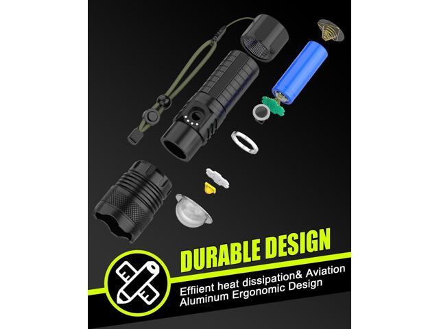 Victoper LED Flashlights, High Powered 10000 Lumens Super Bright Tactical Flashlight, Rechargeable, 5 Modes Zoomable Waterproof Flash Lights for...