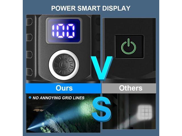 Flashlights High Lumens LED Rechargeable, 900,000 Lumen Brightest Flash Light, High Power Flashlight USB with 5000 mAh Capacity, Waterproof...