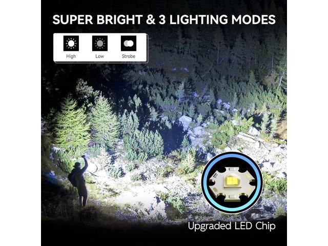 WdtPro Rechargeable Flashlights High Lumens, 2 Pack 10H Long Lasting Super Bright EDC Flashlights, LED Mini Tactical Flash Lights for Camping...