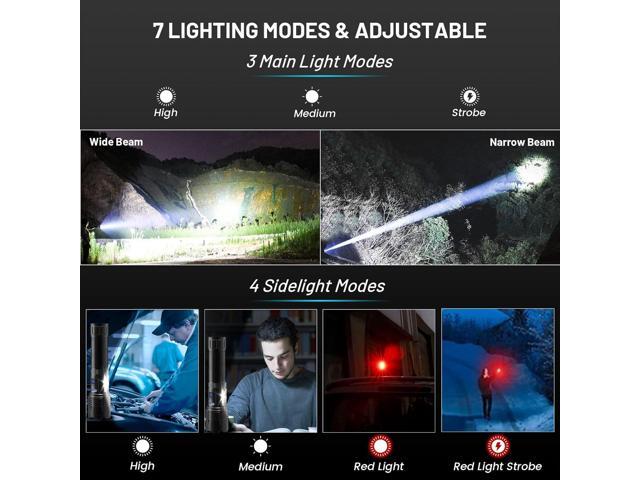 Rechargeable Flashlights High Lumens, 990,000 Lumens Bright Led Flashlight with 7 Modes, Powerful Flash Light for Home Camping Hiking Outdoor