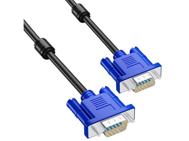 5ft VGA Cable 2-Pack, Male to Male Monitor Cord for PC Laptop to Projector Display, HD 15-Pin Video Cable for Office Home, Desktop, TV
