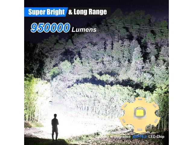 Goreit Flashlight High Lumens Rechargeable, 950000 Lumen Led Flashlights XHP70.2 USB Super Bright Flash Light Battery Powered, Powerful Handheld...