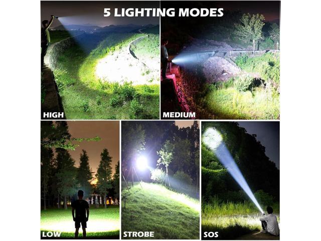 Rechargeable Flashlights 990,000 Lumens, Super Bright LED Flashlight High Lumens with USB Cable, 5 Modes Waterproof Flashlight Powerful Flash Light...