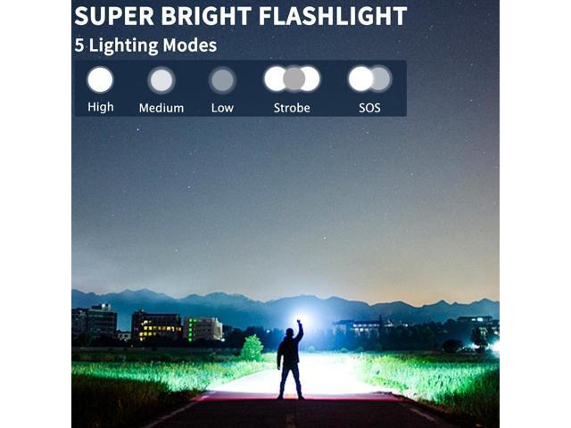 Flashlights High Lumens Rechargeable, 2Pack Rechargeable Flashlights, Super Bright Flashlight, 5Mode Tactical Flashlights High Lumens, LED...