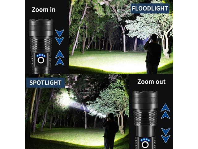 Flashlights High Lumens Rechargeable, 2Pack Rechargeable Flashlights, Super Bright Flashlight, 5Mode Tactical Flashlights High Lumens, LED...
