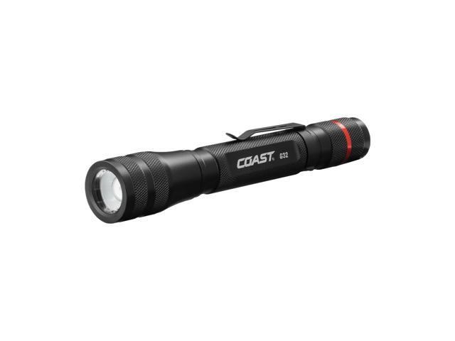 Coast G32 465 Lumen Flashlight with Pure Beam, Twist Focus and Bulls-Eye Spot Beam, Black