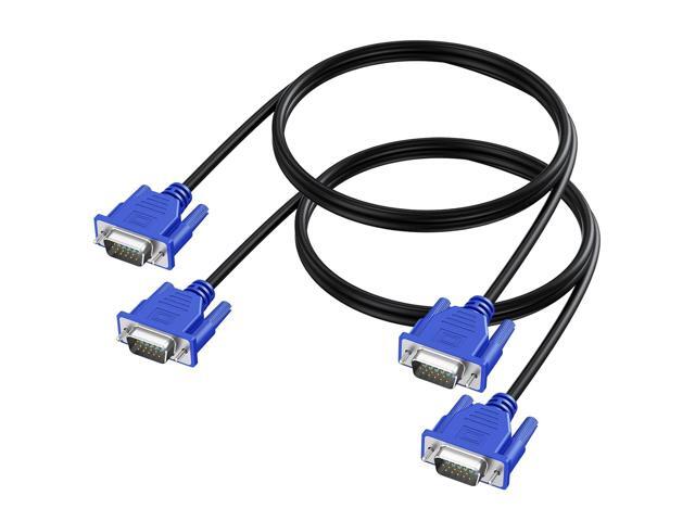VGA Cable 2-Pack, 3FT VGA Monitor Cable Male to Male Cord 1080P Full HD High Resolution for Monitor TV Computer Projector-Blue