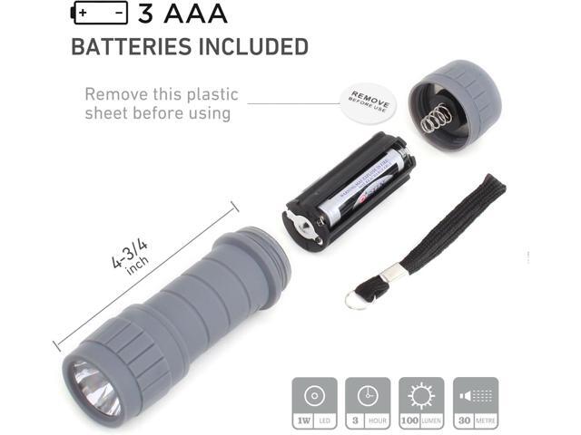 10-Pack Professional Outdoor Mini Flashlights Set, Super Bright 100 Lumen LED Flashlights for Kids, Small Flashlights Pack with 30-piece AAA Dry...