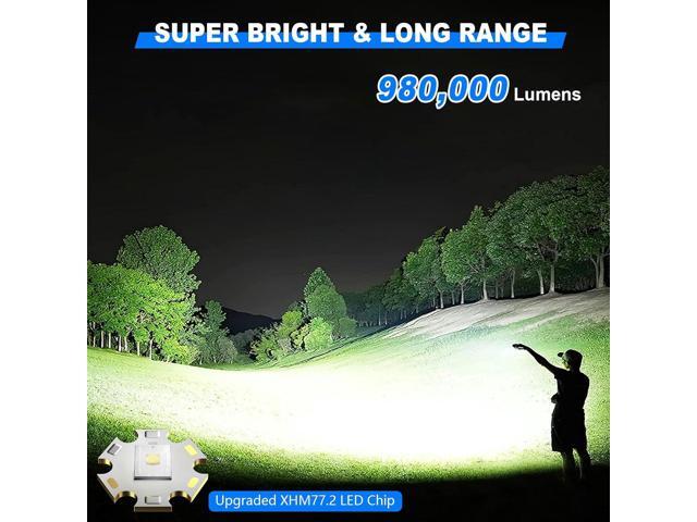 Goreit Flashlights LED High Lumens Rechargeable, 980,000 Lumens XHM77.2 Super Bright Flash Light USB, Handheld Flashlight High Powered,Powerful...