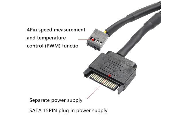 XMSJSIY SATA to 3 Pin 4 Pin PWM Fan Adapter Splitter Hub for 12V Desktop Computer Cooler Case Fans, 2 Pieces Packing