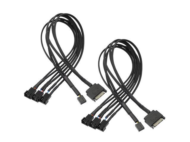 XMSJSIY SATA to 3 Pin 4 Pin PWM Fan Adapter Splitter Hub for 12V Desktop Computer Cooler Case Fans, 2 Pieces Packing