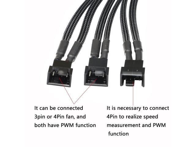 XMSJSIY SATA to 3 Pin 4 Pin PWM Fan Adapter Splitter Hub for 12V Desktop Computer Cooler Case Fans, 2 Pieces Packing