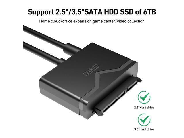 BENFEI SATA to USB 3.0 Cable, USB 3.0 to SATA III Hard Drive Adapter Compatible for 2.5 3.5 Inch HDD/SSD Hard Drive Disk with 12V/2A Power Adapter,...