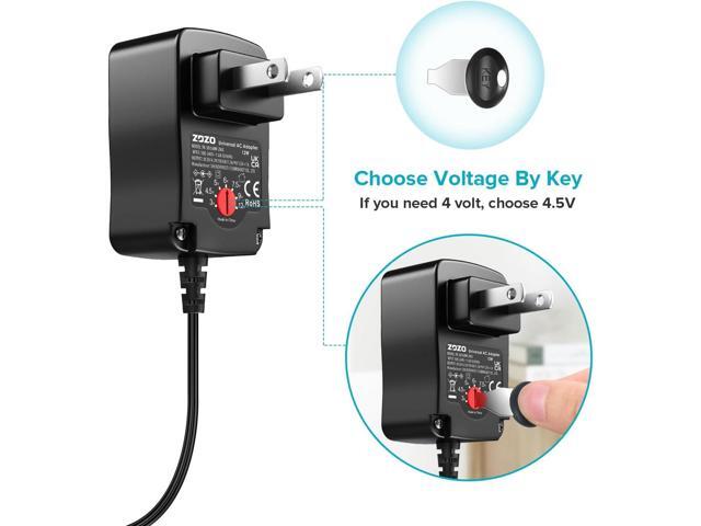 ZOZO Universal AC/DC Adapter 12W 3V 4.5V 5V 6V 7.5V 9V 12V Switching Power Supply Charger with 8 Tips 5.5x2.1mm 5.5x2.5mm Micro USB for Routers...