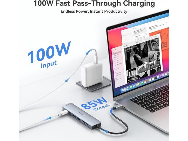 MOKiN USB C Hub HDMI Adapter for MacBook Pro/Air, 7 in 1 USB C Dongle with HDMI, SD/TF Card Reader, USB C Data Port,100W PD, and 2 USB 3.0...
