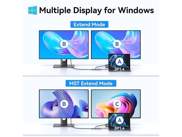 USB C Docking Station Dual HDMI, USB C to Dual Monitors Adapter to Dual 4K HDMI, 3 USB, PD Charging Port, LIONWEI USB C Hub Dual Monitor for Dell...