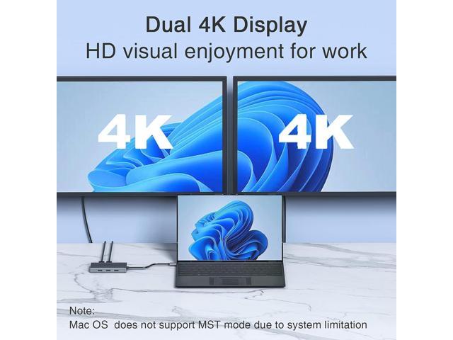 USB C Docking Station Dual Monitor for HP, Laptop Docking Station Quadruple Display USB C Hub Multiple Adapter to 4K HDMI Displayport VGA,3 USB...