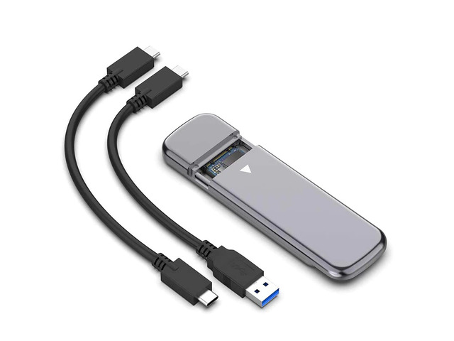 ROCKETEK M.2 NVMe SSD Enclosure,USB 3.1 Gen 2 to M/B & M Key NVMe PCIe 10Gbps Hard Disk Box,Fits 2230/2242/2260/2280 NVMe PCIe SSD