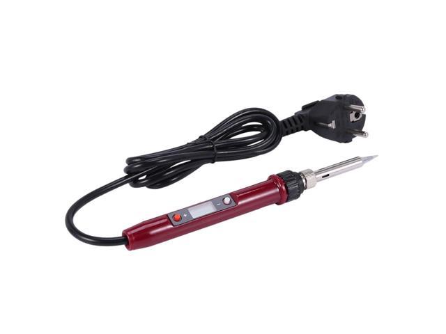 936H 80W 220V LCD Digital Thermostat Adjustable Lead Free Electric Soldering Iron Mini Soldering Station EU Plug(Red)